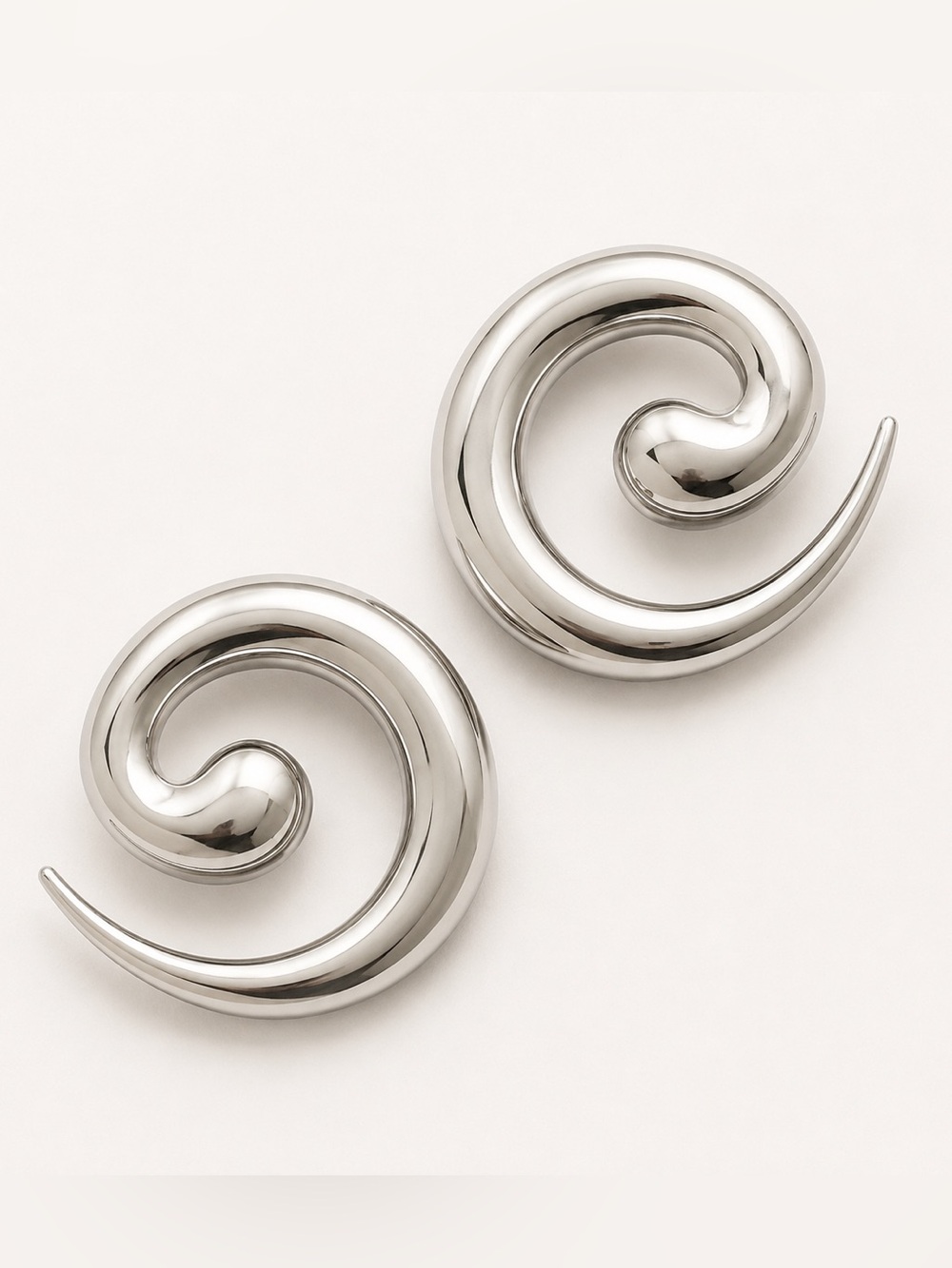 Sleek Spiral Metallic Wall Accent - Silver